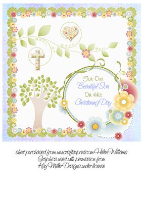 Our Son's Christening Card Topper 8x8 Inch Add Embellishment