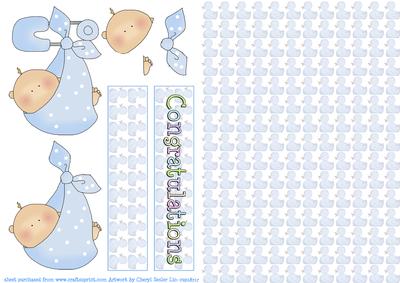 New Baby Boy Paper, Topper & Decoupage