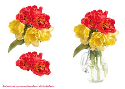 Red & Yellow Tulips A5 Image