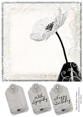 Poppy in Grey Swirl 8x8inch Topper