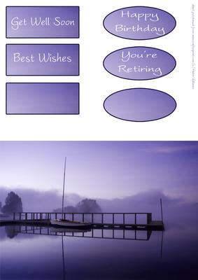 Purple Misty Morning Boat Card Front