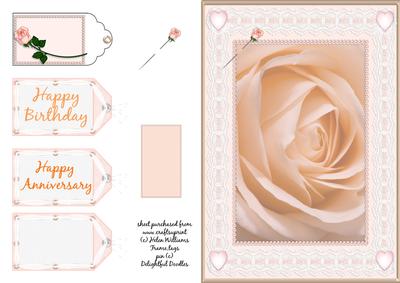 Peach Rose & Lace Card Front