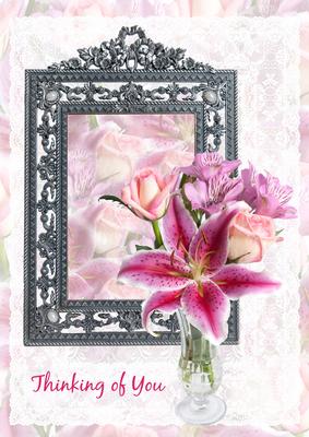 Lily & Rose Frame A4 Card Thinking of You