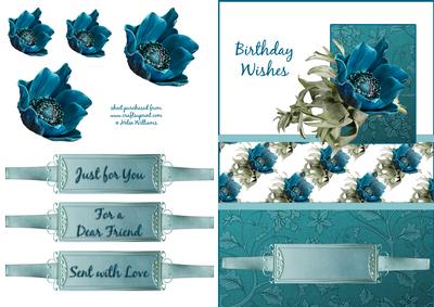 Teal Anemone Birthday Card