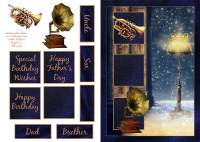 Musical Midnight Blue Father's Day / Birthday Card