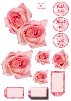 Pink Rose Embellishment Sheet (part 2 Wobble Card)