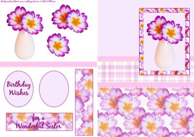 Polyanthus Birthday Step by Step Purple & Orange