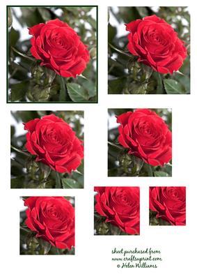 Red Roses Pyramid Topper (part Two for Red Rose Card)