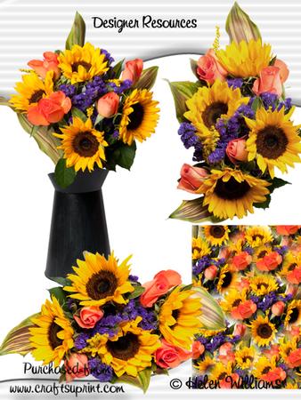 Sunflower & Rose Bouquet Cu4cu