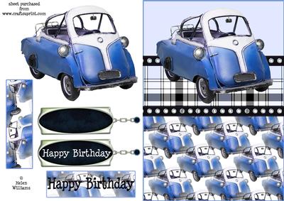 Old & Blue Car Step by Step