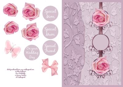 Pink Rose Step by Step on a Dusky Pink Paper