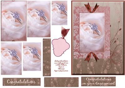 Engagement Pyramid Cream Rose Floral Swirl