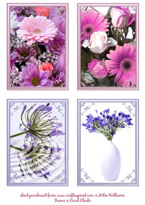Four Framed Floral Toppers