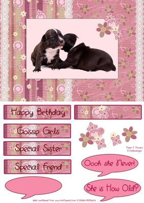 Gossip Girls Puppy Card Topper