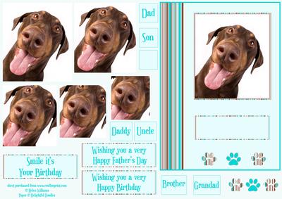 Doberman Father's Day Aqua Stripe Pyramid