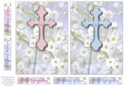 Two Sympathy Cross Card Fronts