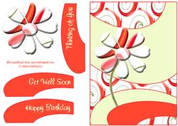 Floral Swirl in Orange & Green