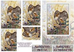 Field Mice & Lace Pyramid Card Front
