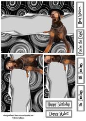 Doberman 'gangster Style' Metallic Swirl Pyramid