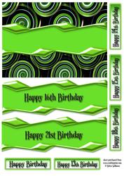 Lime Green Swirl Contemporary Teenage Card Front