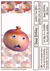 Humorous Onion Over the Edge Wrinkle Card