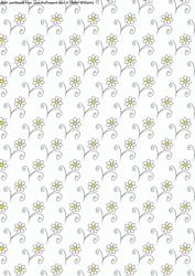 Daisy on White. Funky Flowers Backing Paper