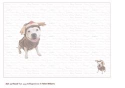 Staffordshire Bull Terrier Christmas Insert (7x5inch Card)