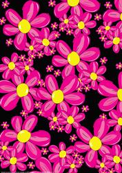 Funky Pink Floral Paper on Black.