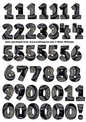 Male Black & Grey 'space Swirl Number Sheet