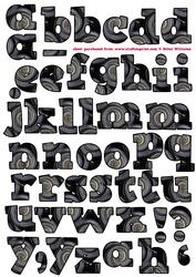 Black & Grey Swirl Alphabet.