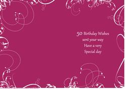 Swirl Insert Raspberry 50th Birthday