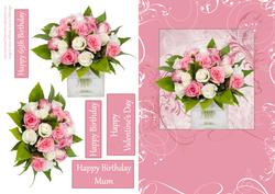 Pink & White Rose Posy Swirl Step by Step