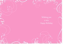Pretty Pink Swirl Insert Birthday