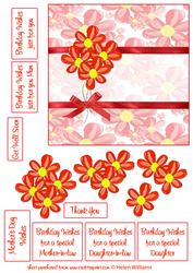 6x6 Inch Reddidy Red Flower Card Topper & Step by Step