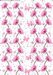 Pink Gerbera & Butterfly Wishes Backing Paper