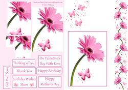 Pink Gerbera & Butterfly Wishes Pyramid