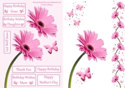 Pink Gerbera & Butterfly Wishes Step by Step
