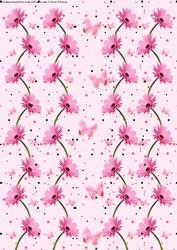 Pink Gerbera & Butterfly Wishes on Pink Backing Paper