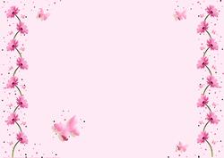 Pink Gerbera & Butterfly Wishes on Pink Insert