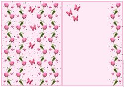 Pink Tulip & Butterfly Wishes Card Bases in Pink