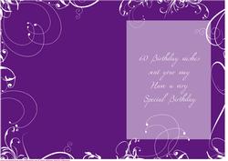 Swirl Insert Purple 60th Birthday