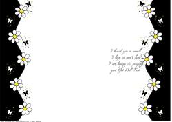 Daisy & Butterfly Wishes Insert Get Well Soon