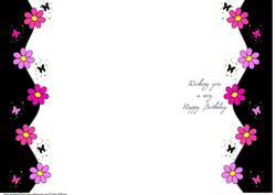 Daisy & Butterfly Wishes Insert in Colour Birthday