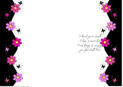 Daisy & Butterfly Wishes Insert in Colour Get Well Soon