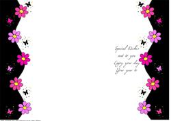Daisy & Butterfly Wishes Insert in Colour
