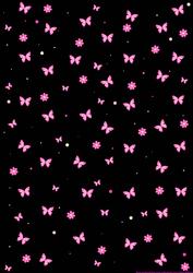Pretty in Pinks on Black Butterflies & Flowers Paper