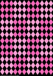 Pretty in Pinks on Black Harlequin Paper (larger Design)