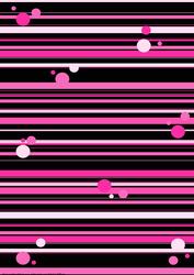 Pretty in Pinks on Black Stripes & Dots Paper