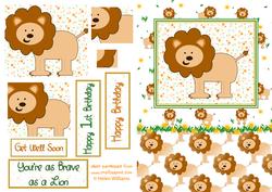 Reggie the Lion Pyramid Card