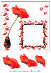 Poppy & Butterfly Wishes 8x8 Inch Topper